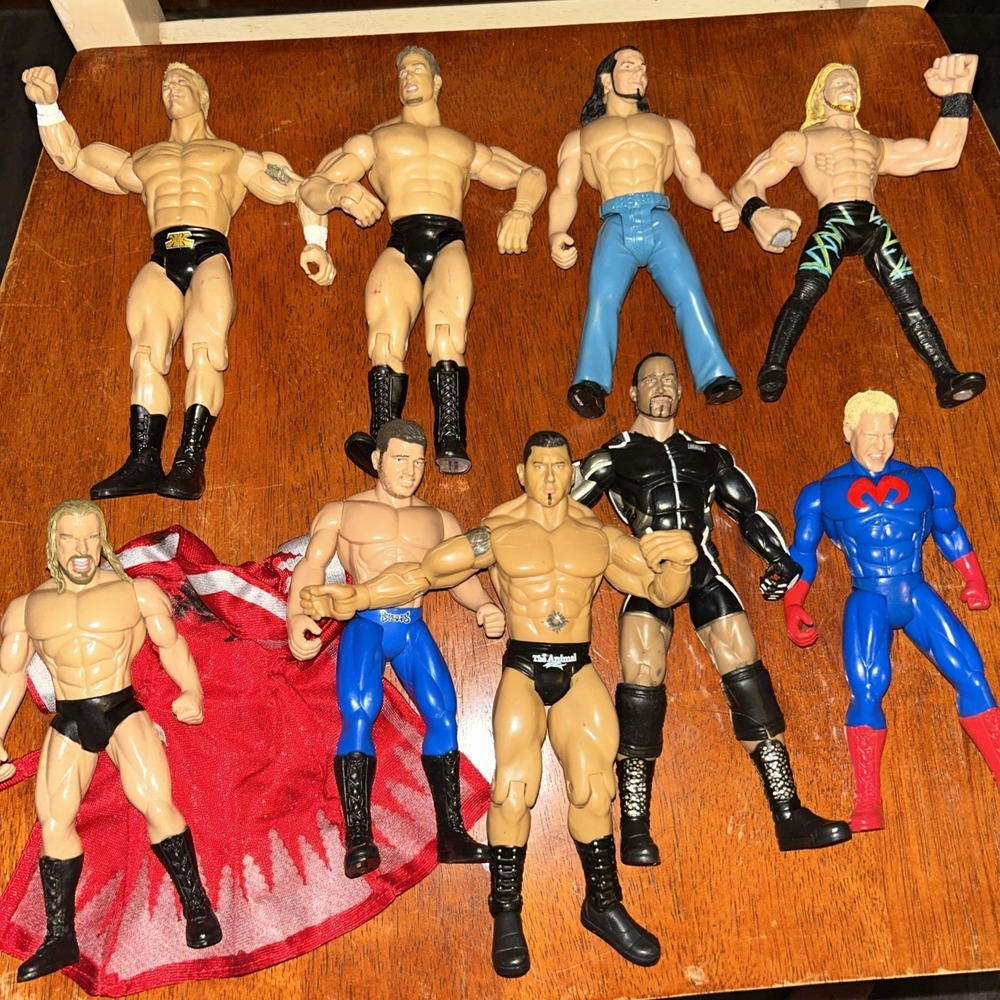 WWE Jakks Pacific Wrestler Lot Random Assorted Action Figures Lot Of 9